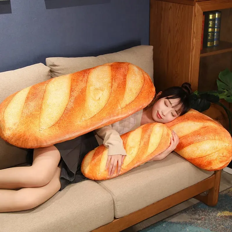 20-50CM Giant Bread Plush Long Pillow Toy Soft Funny Simulation Food Toy Creative Cushion Birthday Present Christmas Gift