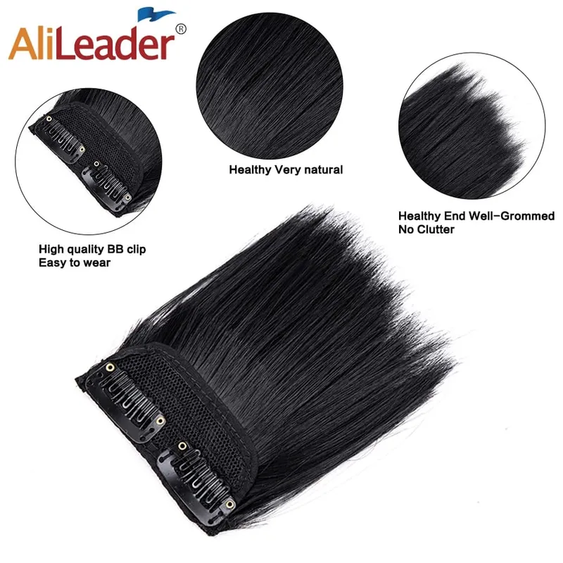 Synthetic 10"20"30Cm Clip In Extension Straight Hair Pad Hairpieces Thinning Hair Invisible Seamless Hair Pads Increase Hair