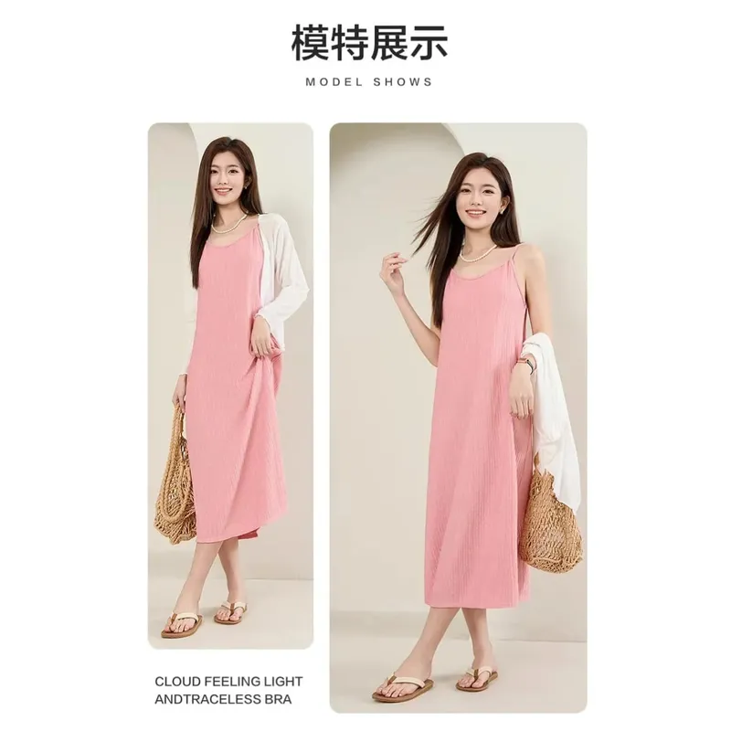 Original Black White ชิบะจีบกระโปรงแฟชั่นชุดกระชับสัดส่วนผู้หญิง Casual All-Match หลวม Drooping Dress — image 10