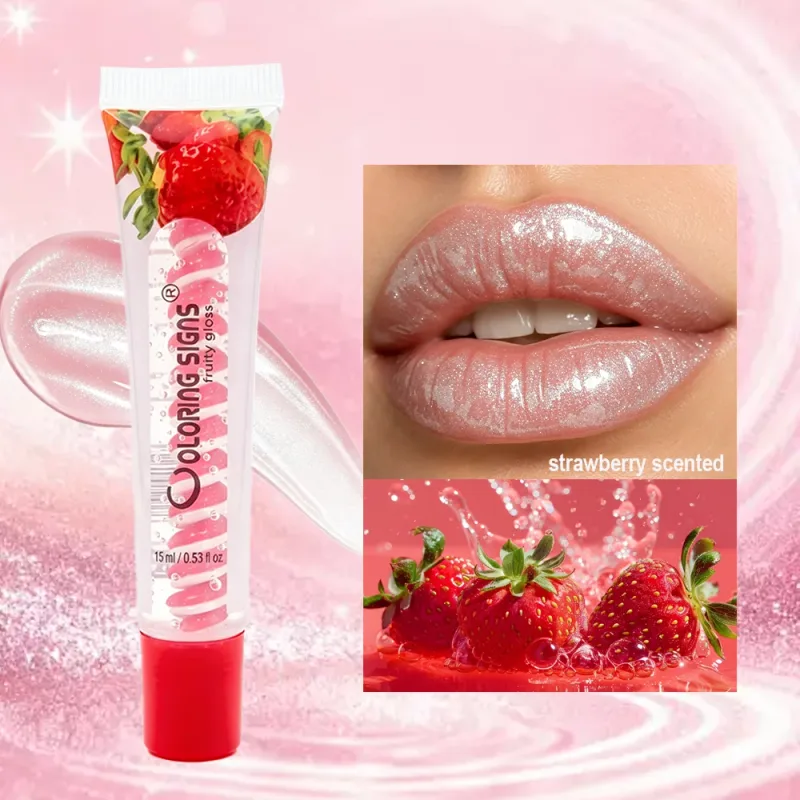 Trái Cây Son Bóng Dâu Việt Quất Sáng Bóng Dầu Môi Dưỡng Ẩm Plumping Lắc Chân Nữ Trang Điểm Môi Dưỡng Son MôiDành Cho Bé Gái — image 4
