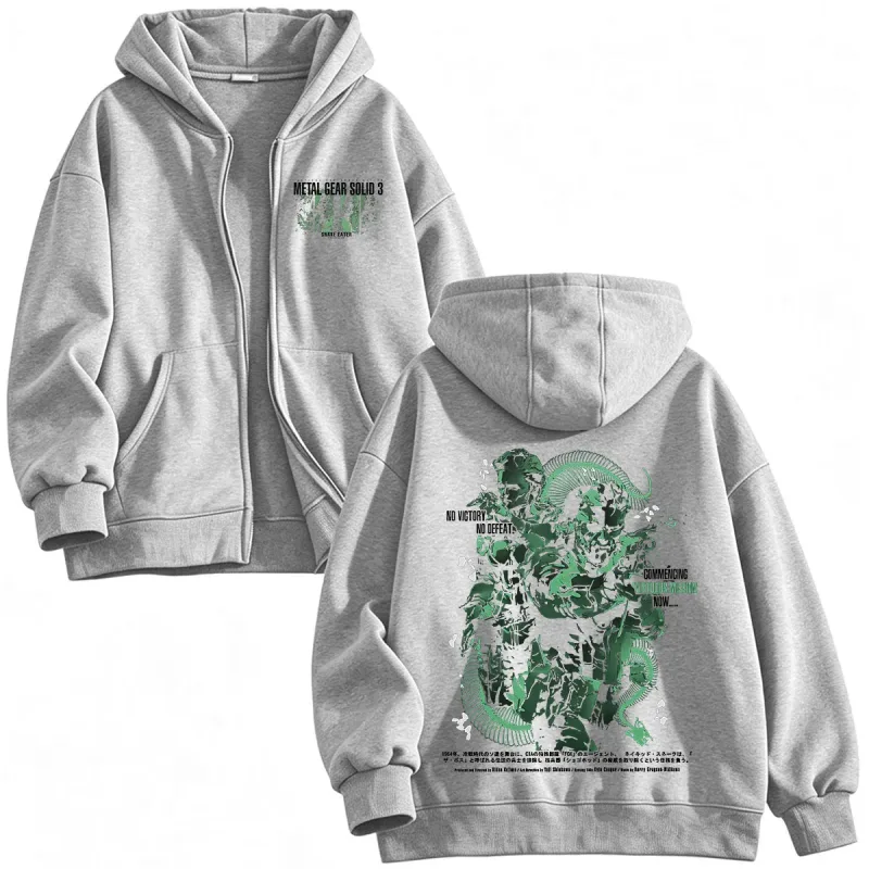 Metal Gear Solid 3 Snake Eater MGS3 Naked Snake The Boss Game Zipper Hoodies Men's Women Zip Up Hooded Sweatshirts Jackets Coats — image 5