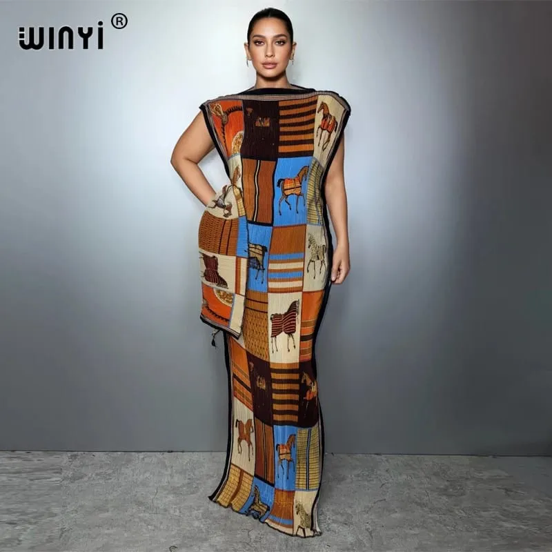 จีบ Elastic Slim ผู้หญิง Crumple ออกแบบจีบหรูหรา Abaya มุสลิมชุด Poncho สำหรับผู้หญิงชายหาด Kaftan — image 10