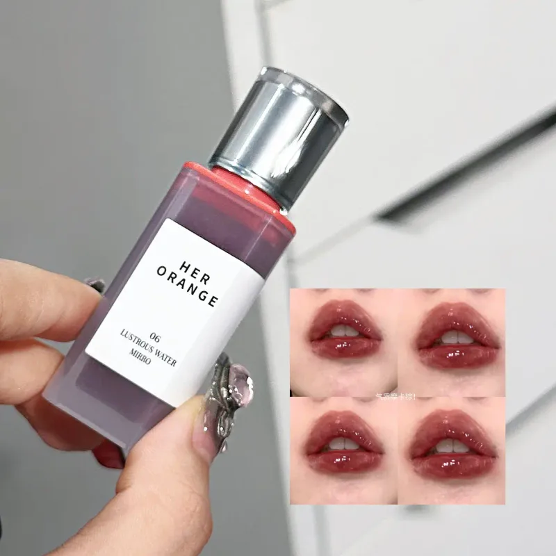 Herorange brilho labial hidratante, textura aquosa, lábios de vidro rechonchudos, longa duração, não seco, maquiagem diária — image 3