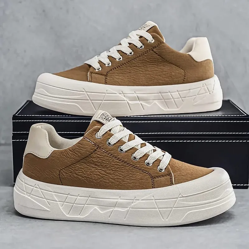 Fall Fashion Men Athletic Shoes Height Increase Wear Resistant Soft Fabric Lining Casual Sneakers for Leisure — image 2