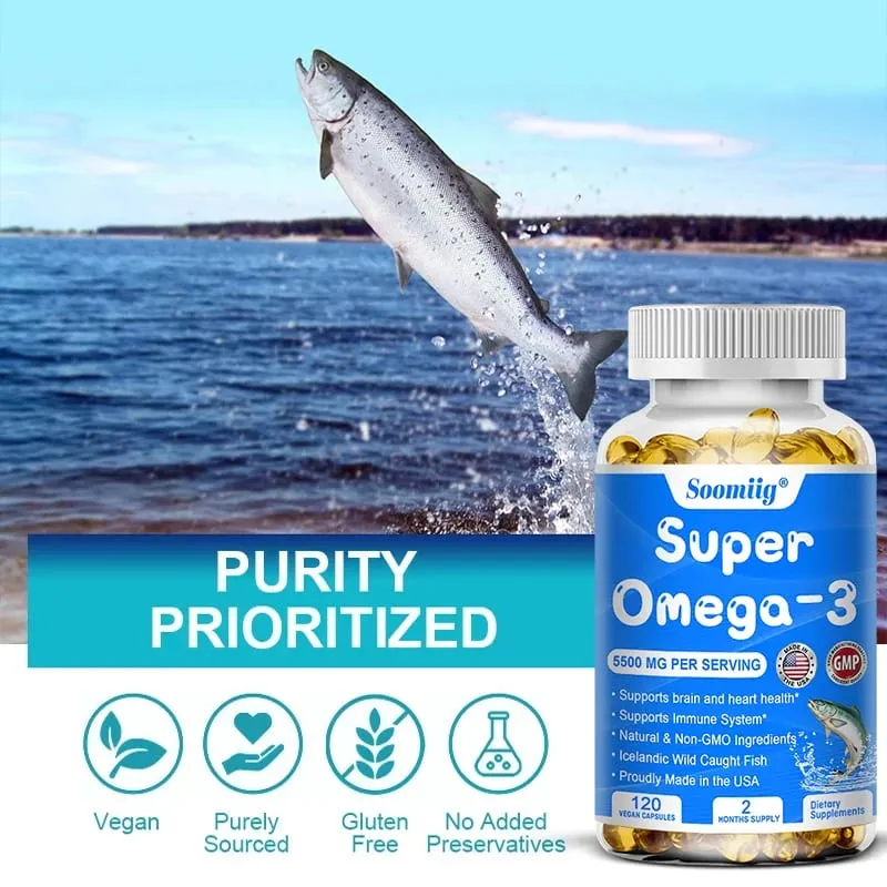Triple Potency Capsules Omega-3 Fish Oil + DHA + EPA-Supports Joint Brain and Eye Health Enhances Immune Function Antioxidant — image 4
