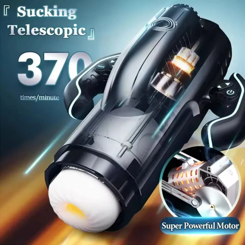 Automatic Sucking Telescopic Male Masturbator With Game Powerful Vacuum Sucking Blowjob Piston Adults Sex Toys for Men