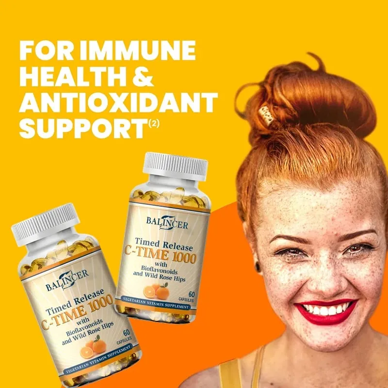 Cápsulas de vitamina C, 1000 mg, apoyo antioxidante, bienestar inmunológico, síntesis de colágeno, salud de las articulaciones de la piel y los huesos, 30/60/120 cápsulas