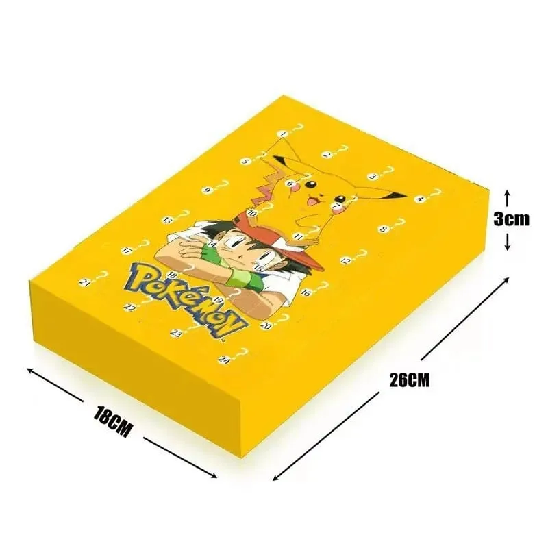 24 Buah/Set Pokemon Natal Kalender Advent Lucu Pikachu Charizard PVC Tokoh Anime Kecil Kotak Kejutan Hadiah Ulang Tahun Halloween