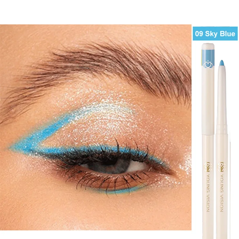 1Pc Ultra-fine Matte Smooth Eyeliner Waterproof Green Purple Colorful Eyeliner Gel Pencil Matte White Eye Lying silkworm Makeup