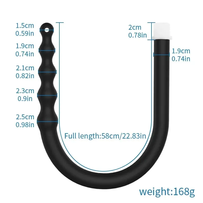 Silicone Long 58cm Anal Beads Plug Dilator Douche Enema Vagina Cleaning Kit Buttplug Syringe Shower Head Gay Sex Toy For Couples — image 10