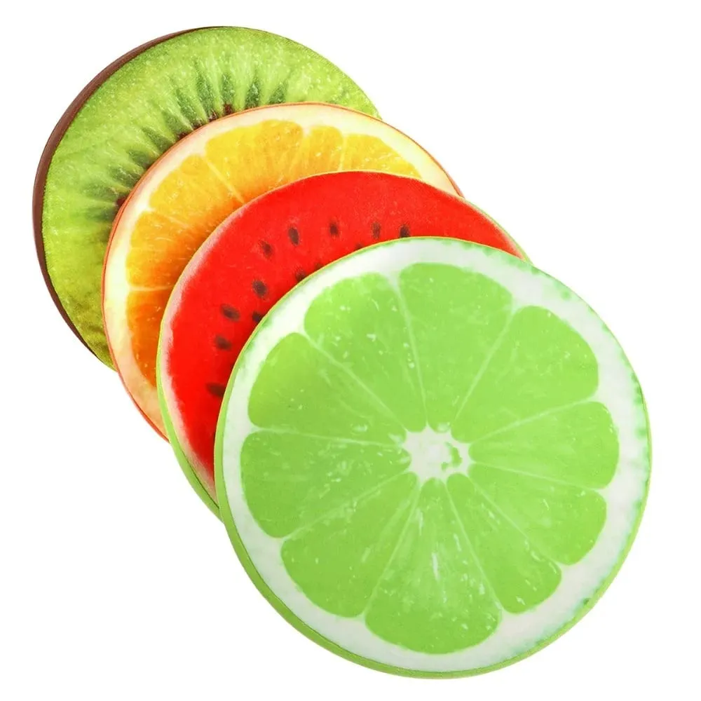 Měkký polštář na pohovku do školky Funny Fruit Podložky na sezení Polštářky na židle Polštáře na sezení Kulatý polštář