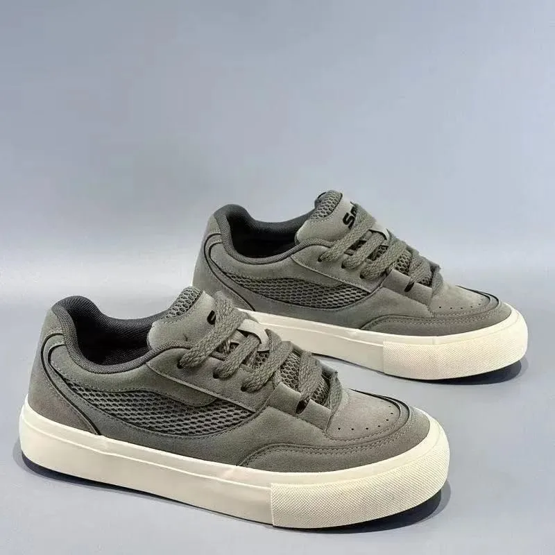 Men No Decor Canvas Shoes Pure Color Low Top Lace Up Casual Sneakers Resistant Flat Sole All Match Street Daily Shoes — image 5