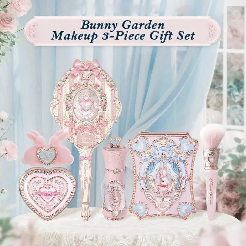 Flowerknows Bunny Garden Collection طقم هدايا مكياج عالي الصباغ لوحة بلسم الشفاه سلسلة مفاتيح مخملية غير لامعة أحمر الشفاه كريم أحمر الخدود مجموعة — image 2