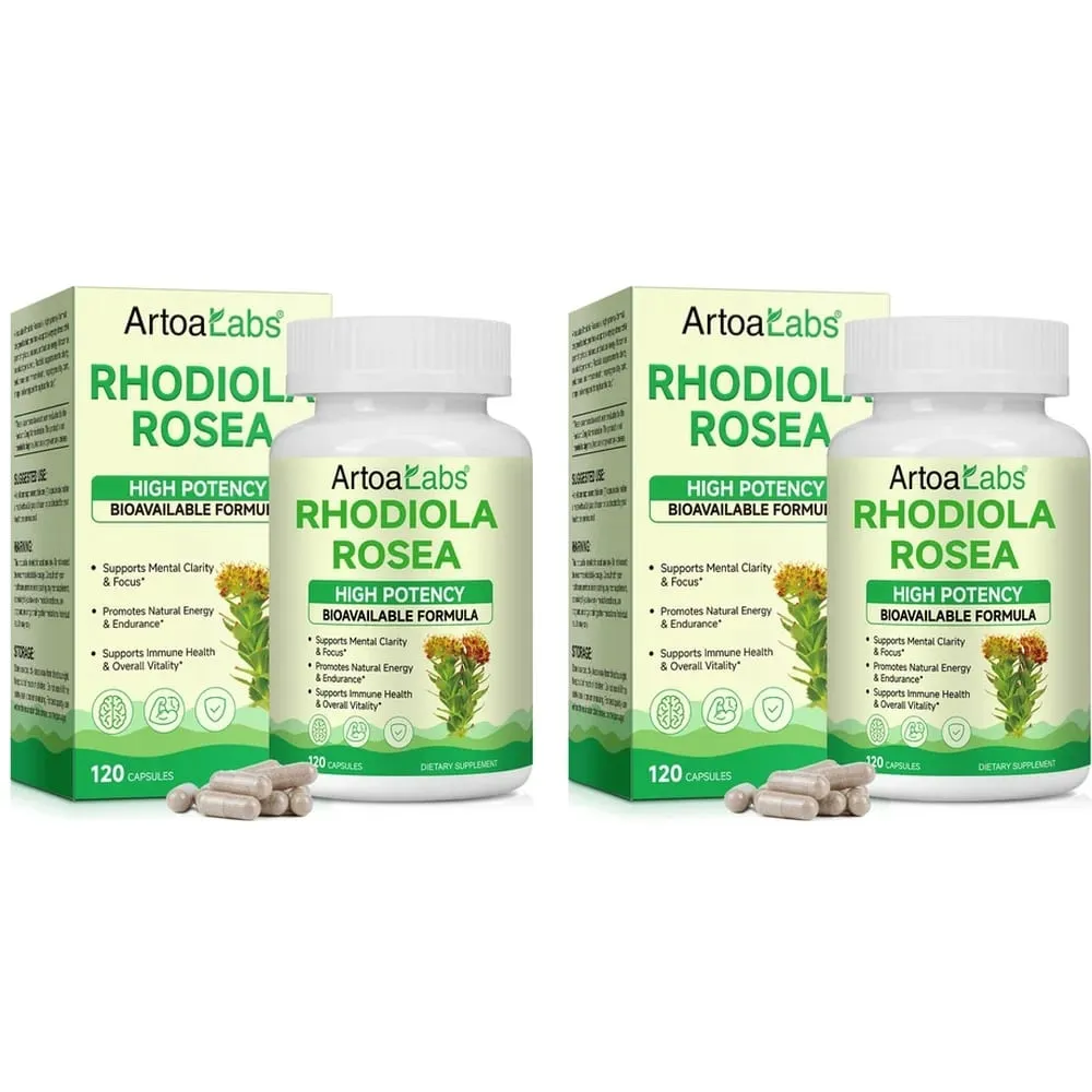 ArtoaLabs Rhodiola Rosea 500mg Capsules High Potency Supports Mental Clarity Focus Natural Energy Endurance 120 Vegan Capsules — image 8
