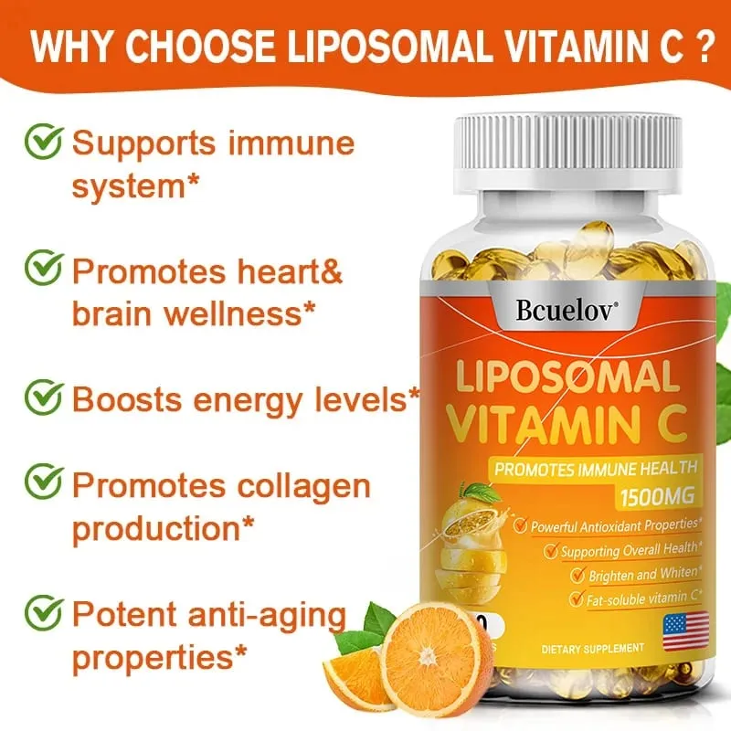 Liposomal Vitamin C - Promotes Collagen Production Supports Skin Immune Health Powerful Antioxidant Energy Supplement — image 4
