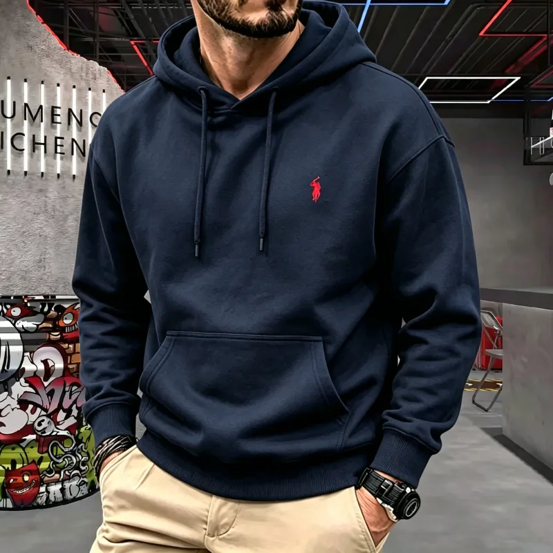High-end men's hooded long-sleeved 2026 autumn-winter luxurious fashionable horse embroidery golf top casual hoodie men clothing — image 4