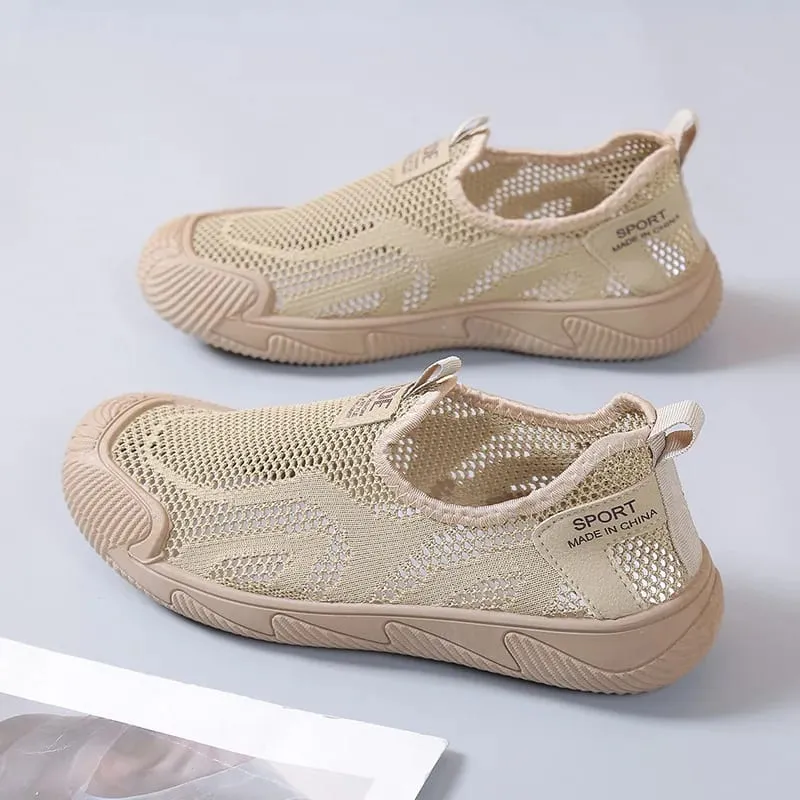 Men's Casual Shoes Summer New Fashion Fly Weave Breathable Mesh Outdoor Non Slip Sneakers Lightweight Comfortable Slip on Flats — image 4