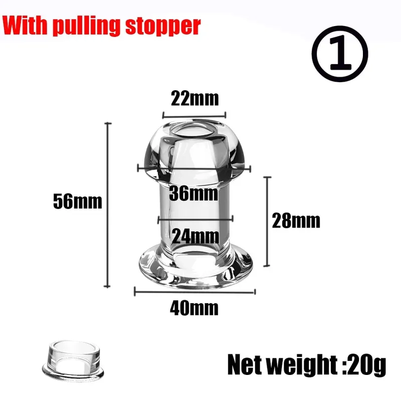 Hollow Speculum Peeking Anal Beads Vagina Butt Plug Ass Expander Tunnel Transparent Anus Dilation BDSM Sex Toy for Gay Couples — image 9