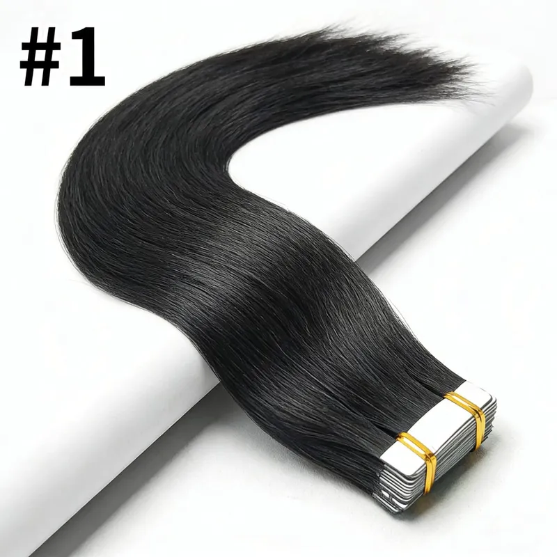 Tape in Hair Extensions Human Hair Bleach Blonde 26 Inch 50g/pack Straight Seamless Skin Weft Tape in Real Human Hair Extension