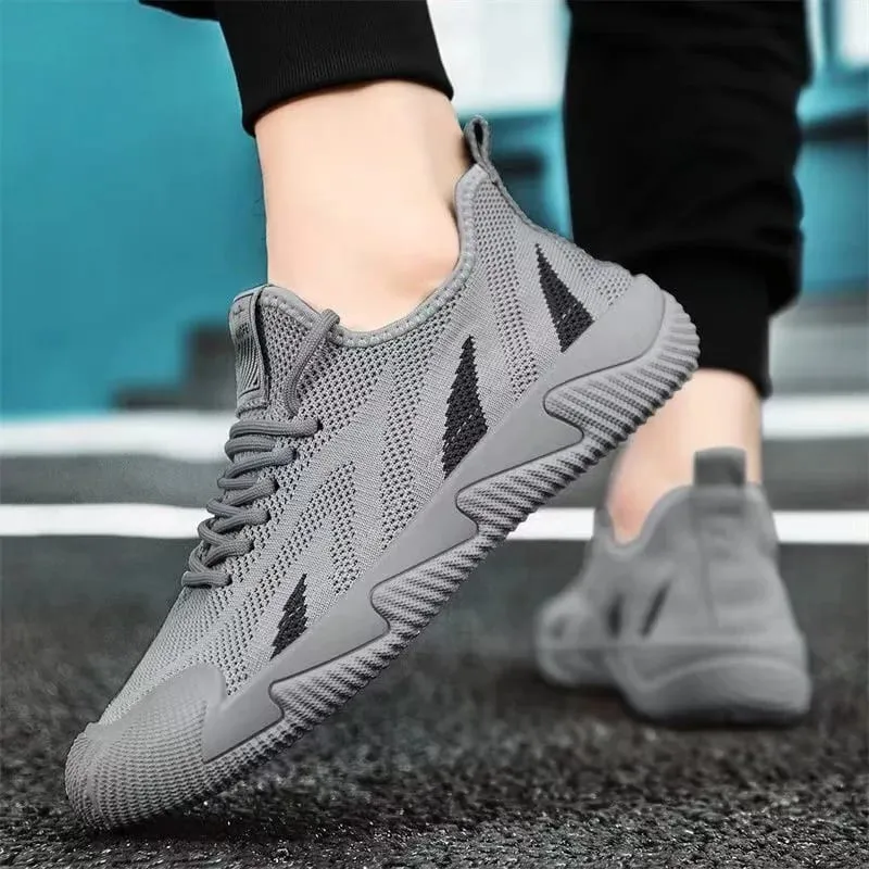 Men Casual Sneakers Breathable Leisure Sports Air Mesh Shoes Versatile Running Soft Sole Men's Trendy Shoes Flat Male Sneakers — image 3
