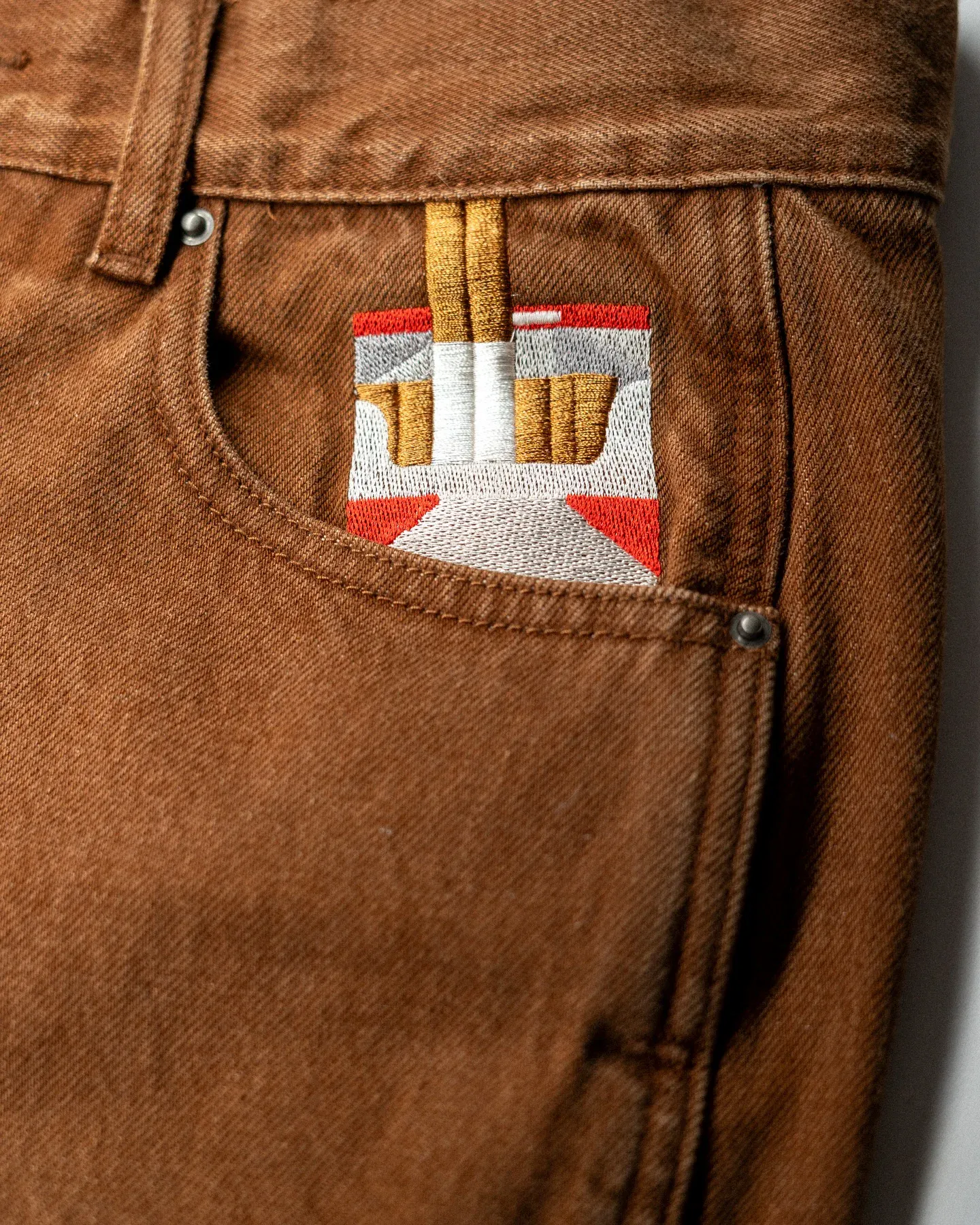 Streetwear Casual Brown Carpenter Jeans Men Women Heavy Pocket Embroidery Wide Leg Detail Fashion Pants Loose Fit Soft Y2K — image 5