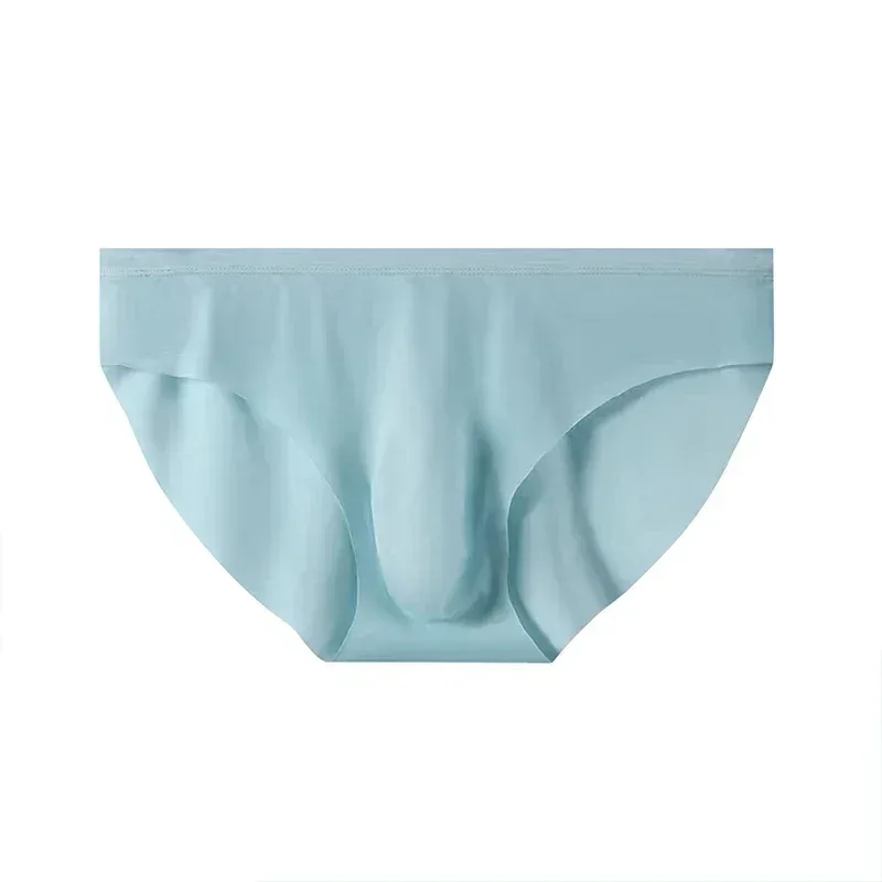 3D Men's Ice Silk Briefs Summer New Ultra-thin Transparent Seamless Sexy Quick-drying Trendy Breathable Underwear Panties
