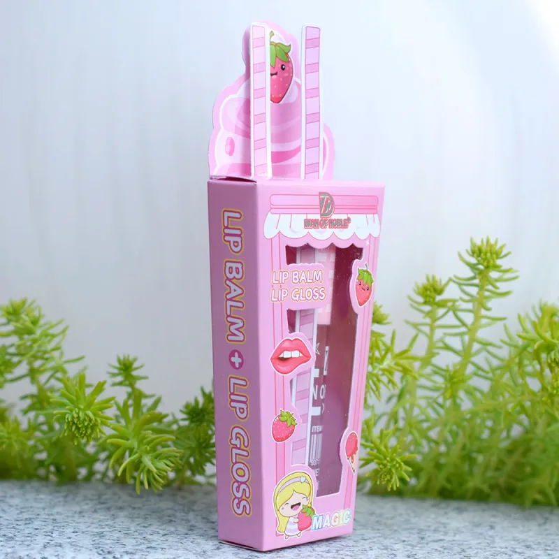 Cute Ice Cream Shiny Lip Gloss Lip Balm Set Girls Woman Waterproof Longlasting Natural Moisturizing Lips Makeup — image 4