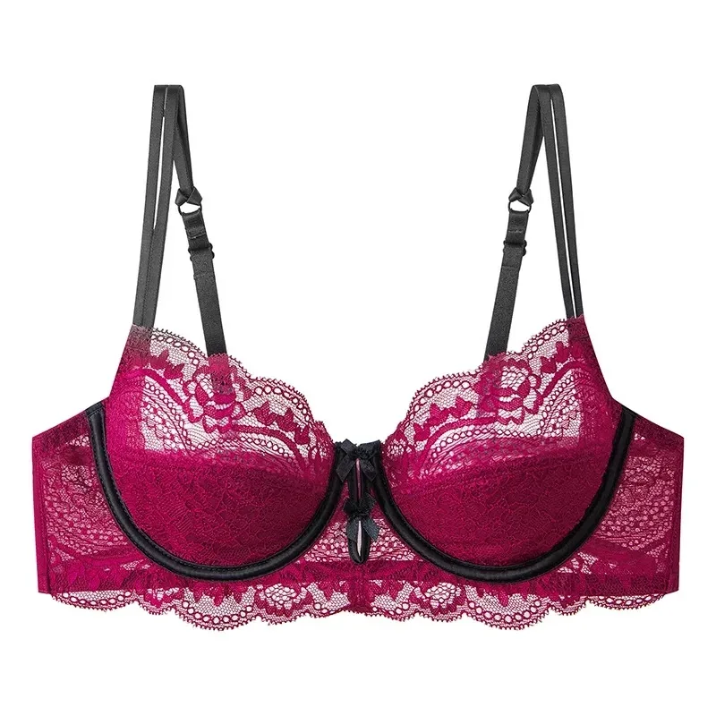 Trendy Lace Minimizer Lingerie Set DE Cup Large Bust Large Size Thin Cup Underwire Anti Sagging Comfy No Show Women Underwear — image 8