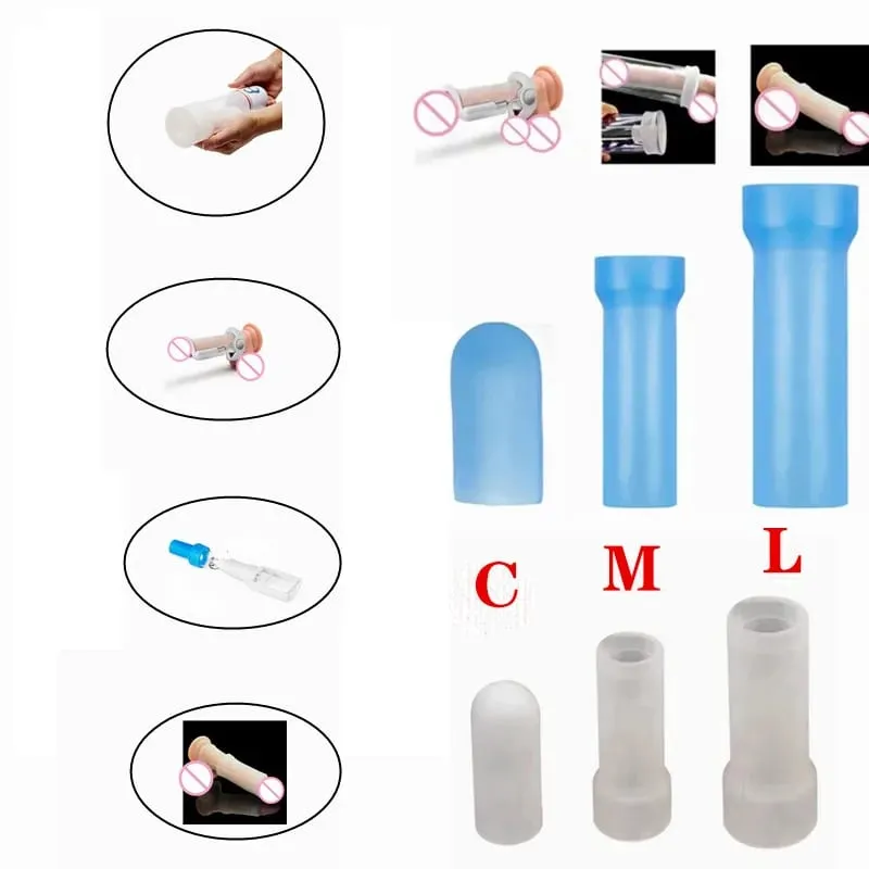S/M/L Silicone Glans Protector Cap Sex Toys Genital Sleeve Dick Enlargement Extender Stretcher Sleeves For Penis Adult Supplies — image 3