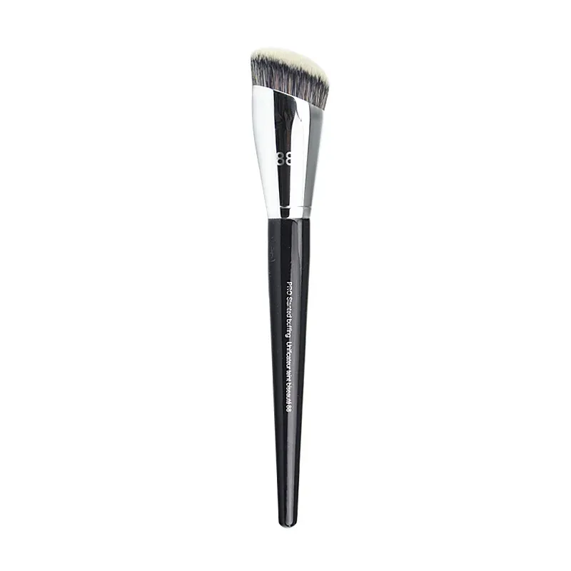 1 db Pro Round Powder sminkecset Beállítás Smink ecset Púder Kontúr szintetikus Haj Angled Foundation fa nyél — image 8