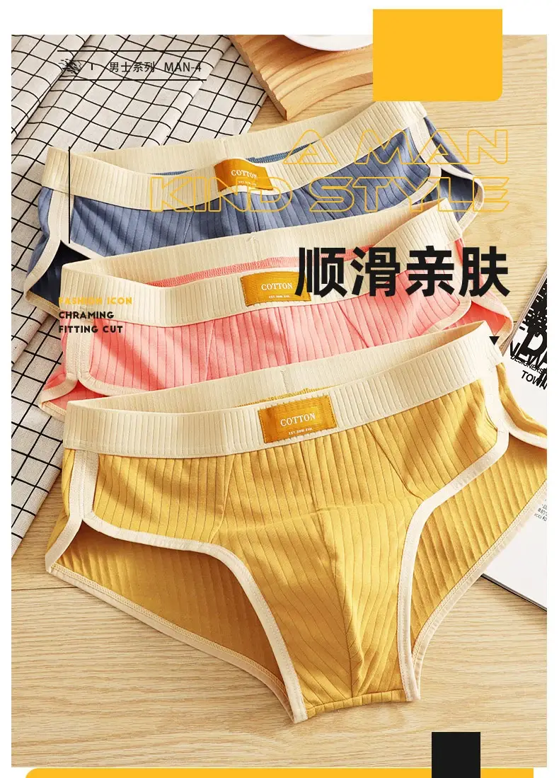 Celana Katun Pria Celana Dalam Nyaman Kualitas Tinggi Celana Pendek Sejuk Pakaian Dalam Lembut Kantong Tonjolan U Celana Dalam Seksi Homme Cueca — image 10