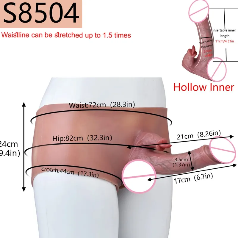 2 farben Riesige Hohl Dildo Hosen Hohe Taille Strap-On Penis Extender насадка на член Für Männer Verzögerung Ejakulation ultra Dildo — image 11