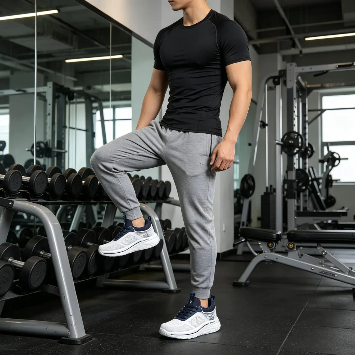 Desai Men's 2026 Autumn Mesh Running Shoes Lace-up Breathable Thick Sole Lightweight Walking Men's Sneakers And Casual Shoes — image 6