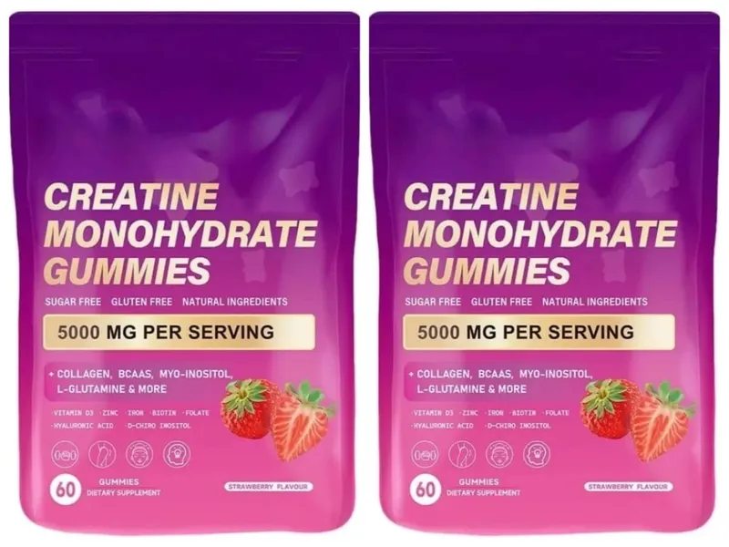 60 Count Creatine Monohydrate Gummie with Collagen Biotin Vitamin D3 & Hyaluronic Acid Daily Pre & Post Workout Recovery Support — image 8