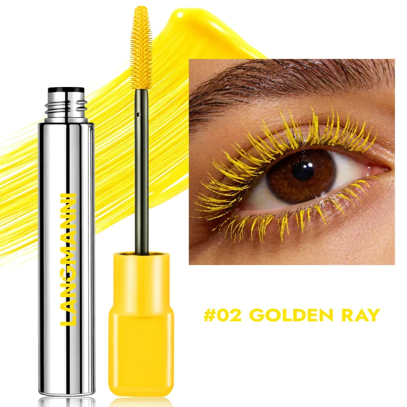 Silk Fiber Matte Blue Mascara Berus Besar Berwarna-warni Memanjangkan Bulu Mata Kalis Air Tahan Air Cepat Kering GreenPink Curling Mascara Makeup — image 11