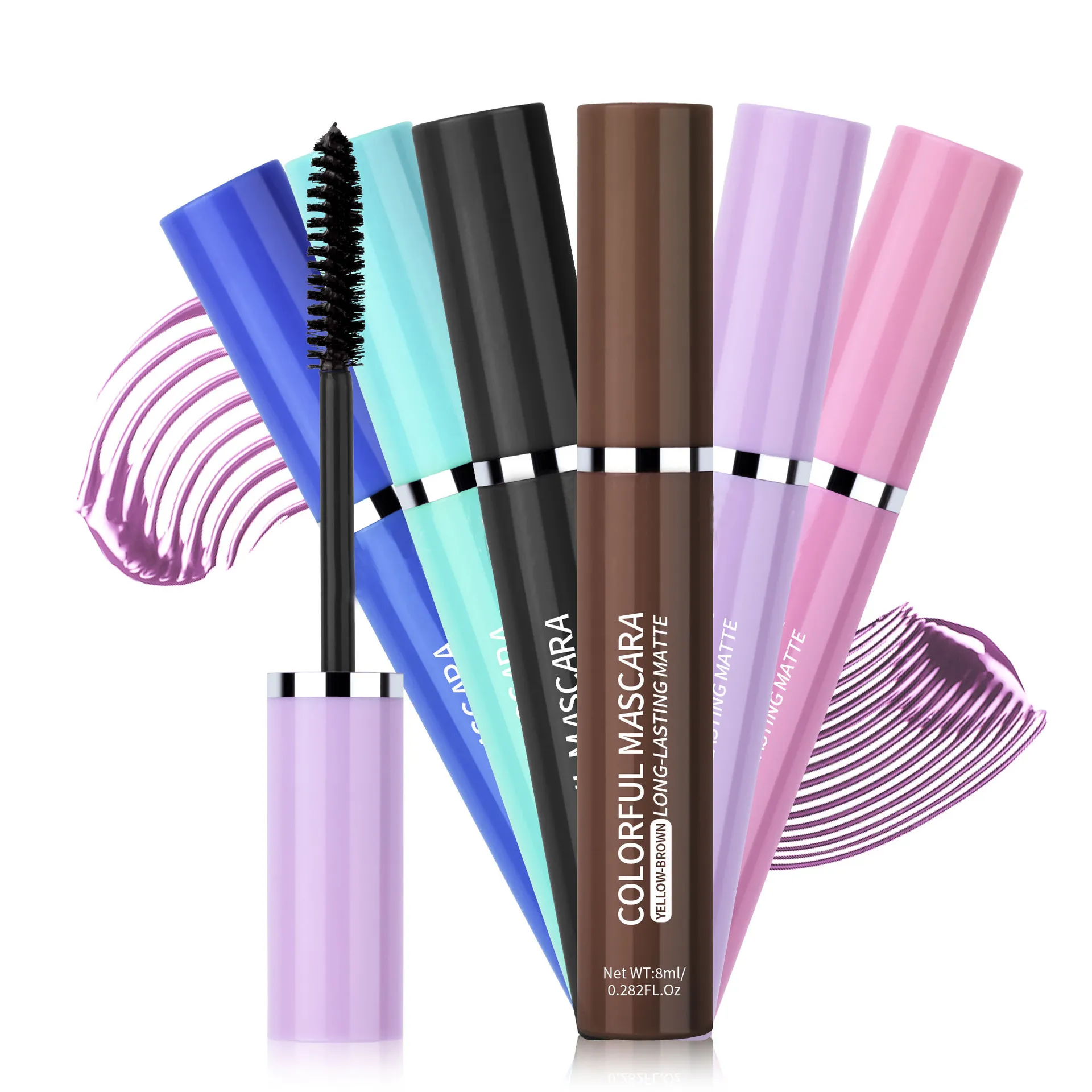 สีมาสคาร่าขนตาสีฟ้าสีชมพูสีเขียวที่มีสีสันมาสคาร่ากันน้ำ Charming Long Lasting Curling มาสคาร่า Eye แต่งหน้าคริสต์มาส — image 5