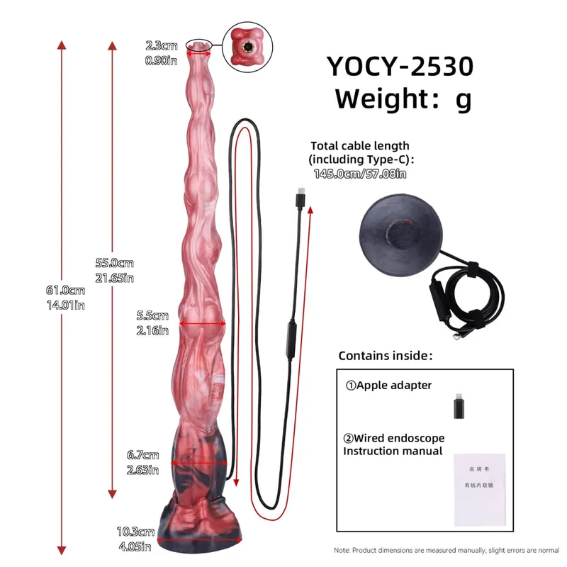 55cm Long Dragon Dildo Extendable Camera Dilator Silicone Anal Expansion Butt Plug Anus Exploration 18+ Sex Toys For Adults — image 12
