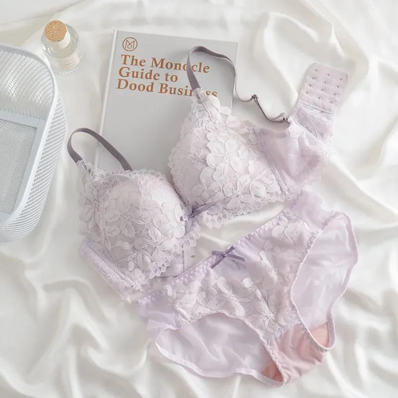 Ensemble de soutien-gorge push up d’inspiration japonaise pour femmes à petit buste | Lissage latéral Anti-affaissement réglable sans écart culotte et ensemble de luxe MOYISU — image 11