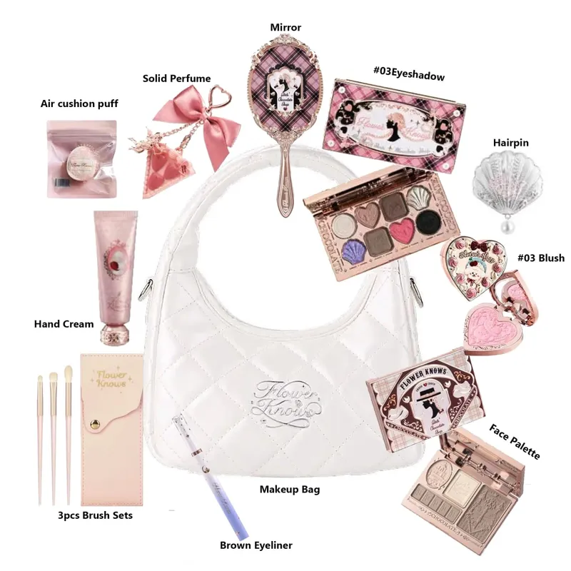Flower Knows Makeup Set Midsummer Fairytales Flowerknows Foundation Little Angel Highlight Strawberry Rococo Lip Glaze 11pcs Kit