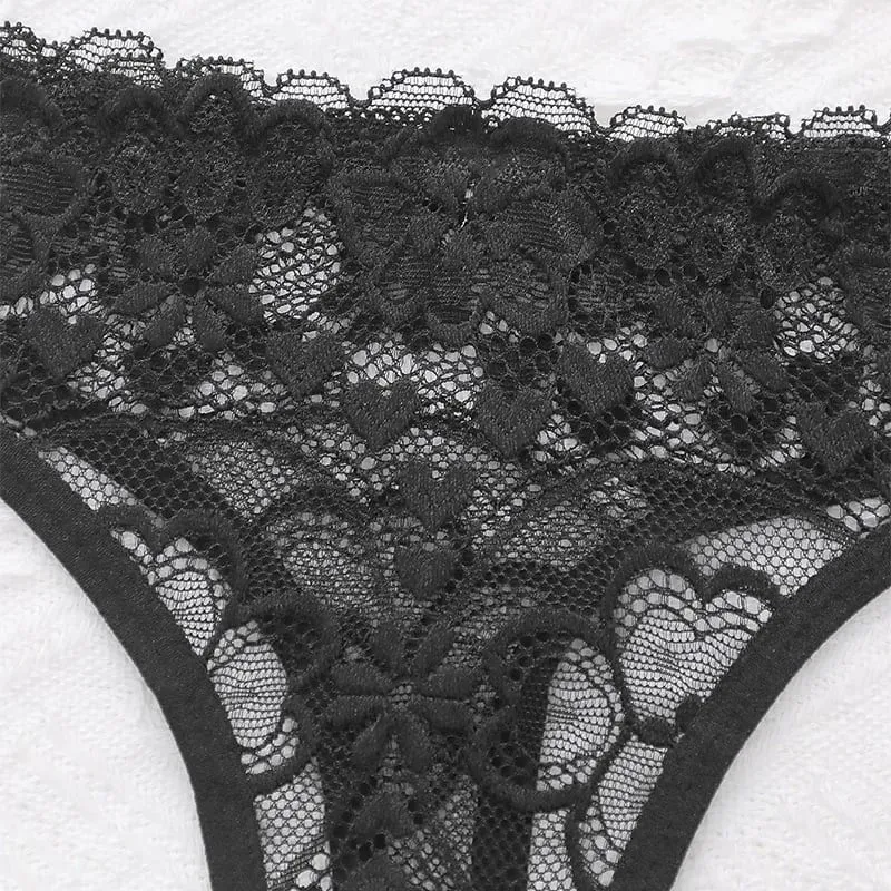 Women Sexy Lace Underwire Lingerie Set Breathable Lift Support Cami Bra & Triangle Briefs 2‑Piece Outfit — image 4
