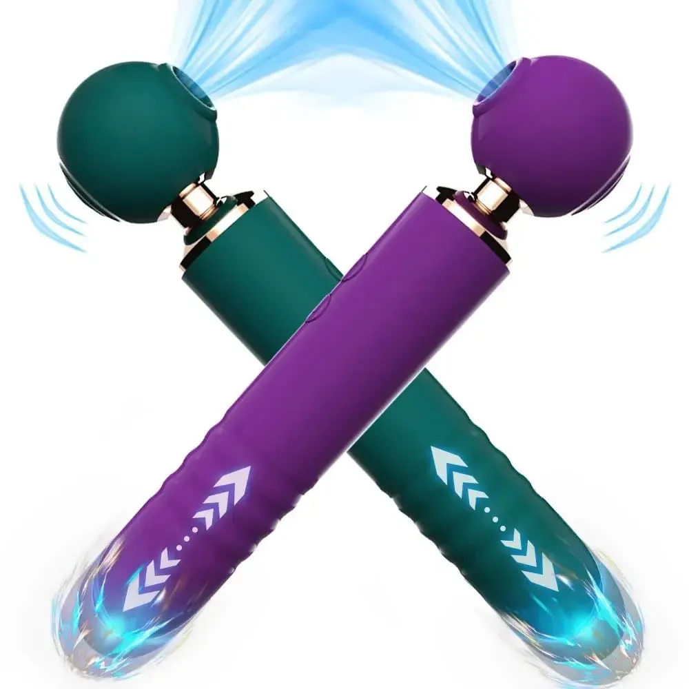 強力 Av 魔棒震動器女式 3 合 1 性玩具伸縮假陽具 G 點刺激器敲擊陰蒂吸盤和按摩器 — image 1