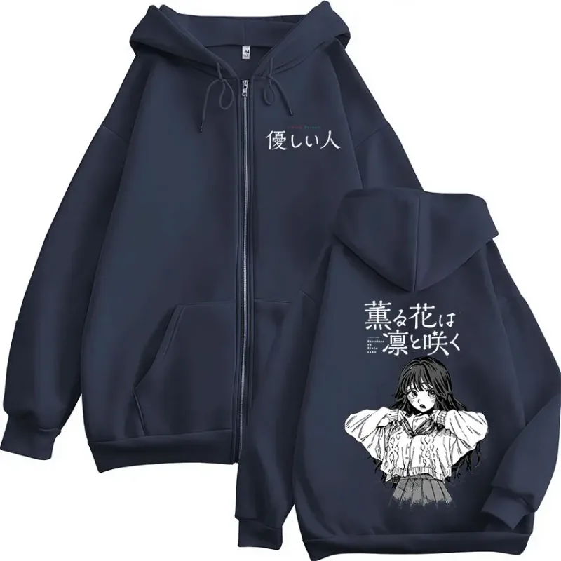 Anime The Fragrant Flower Blooms with Dignity Zipper Hoodies Men Women Clothing Fleece Zip Up Hooded Sweatshirts Coat Streetwear — image 6