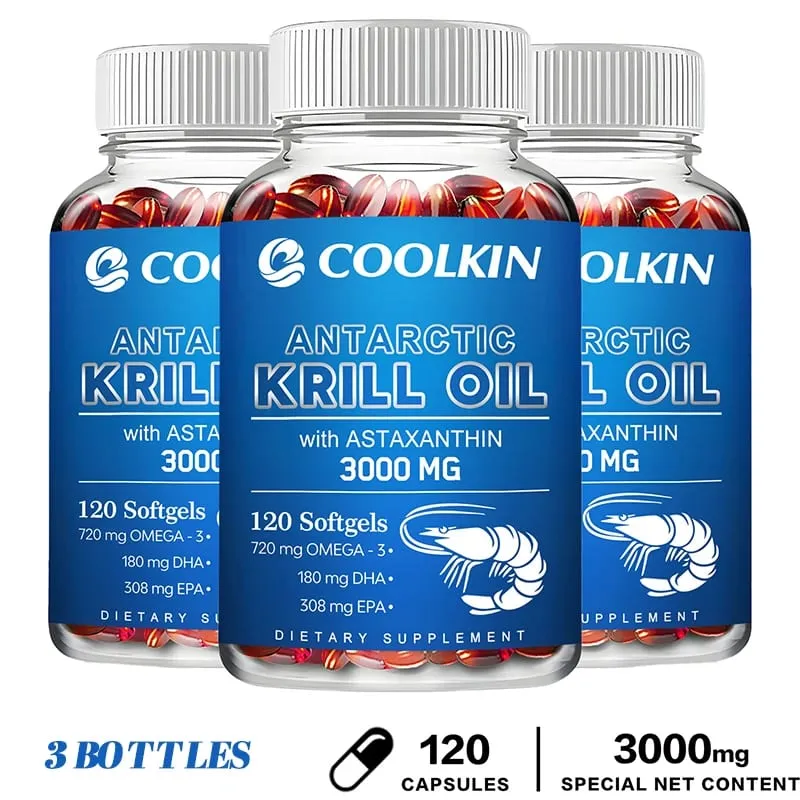 Antarctic Krill Oil 3000mg - Omega-3 EPA DHA Natural Astaxanthin Maximum Strength for Heart & Joint Health — image 8