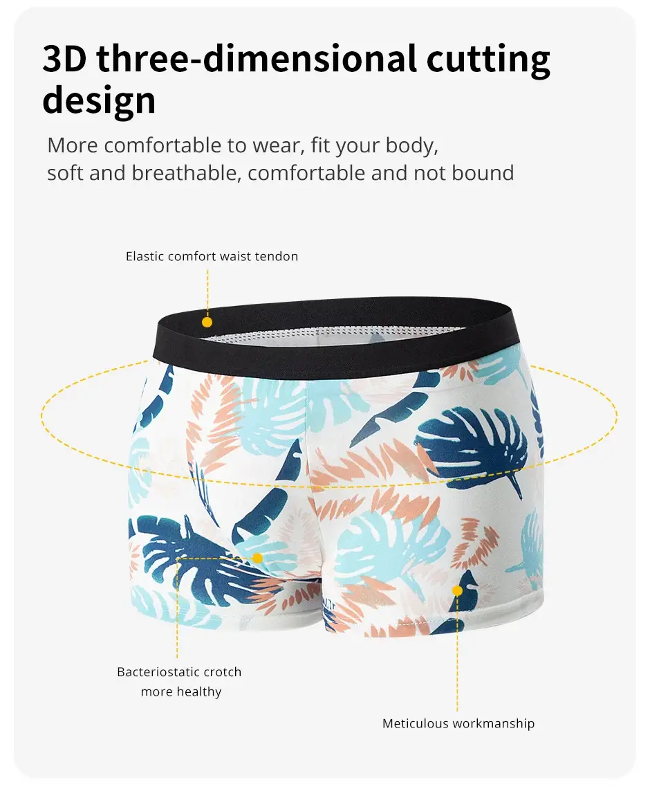 4-Piece Men'S Fashionable At Charming Flower Underwear Komportable At Breathable Crotch Boxers Mga Teenager Plus Size Underwear. 3256807037417234 — image 8