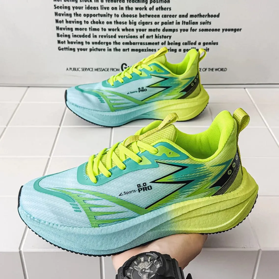 Men Marathon Running Shoes Carbon Plate Sports Sneakers Breathable Lightweight Comfortable Antiskid Casual Athletic Shoes New — image 6