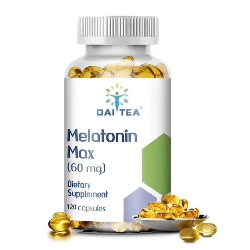Melatonin MAX (60 Mg) Quick Dissolve Capsules - Fall Asleep Faster Promote Deep Sleep and Rest Easy To Take Immune Health