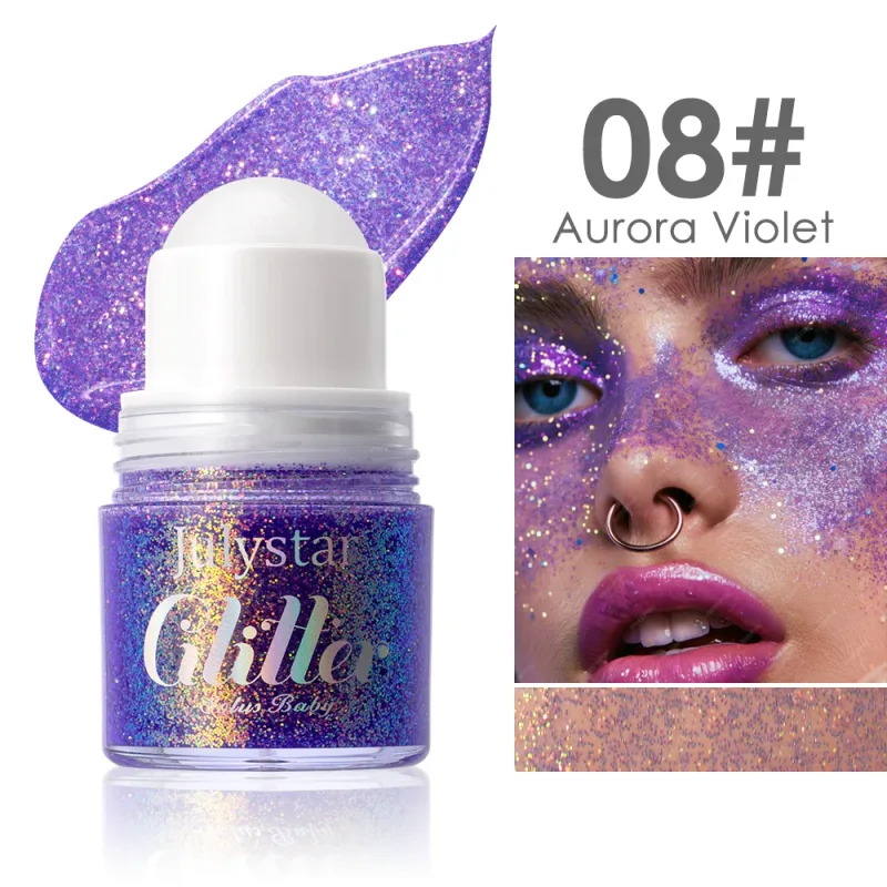 Rolling Sequins Glitter Gel Face Body Painting Shiny Liquid Green White Pearl Gloss Eye Shadow Brighten Stage Makeup Decoration — image 12