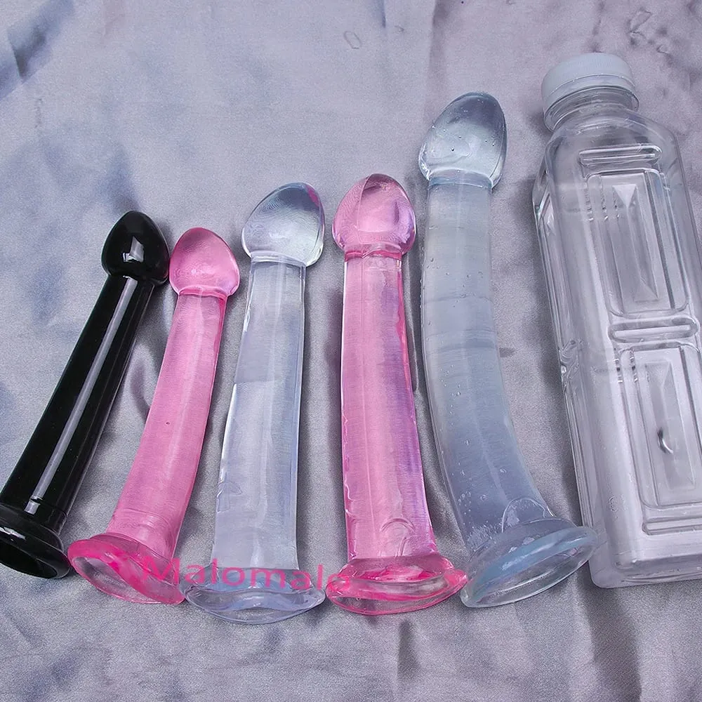 Dengan Harga Murah TPE Transparan Anal Plug Jelly Dildo 4 Ukuran Cangkir Hisap Ayam Vagina Masturbasi Lembut Penis Kecil Wanita Pria Mainan Seks — image 2