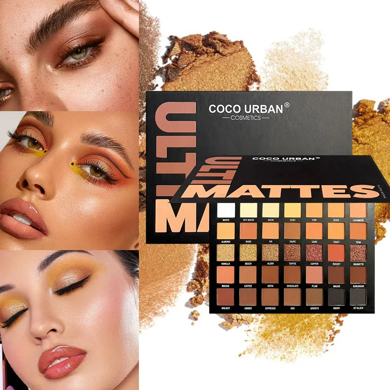 35 Shades Matte & Shimmer Eyeshadow Palette Warm Nude Brown Large Makeup Palette Highly Pigmented Long Lasting for Daily Party — image 7