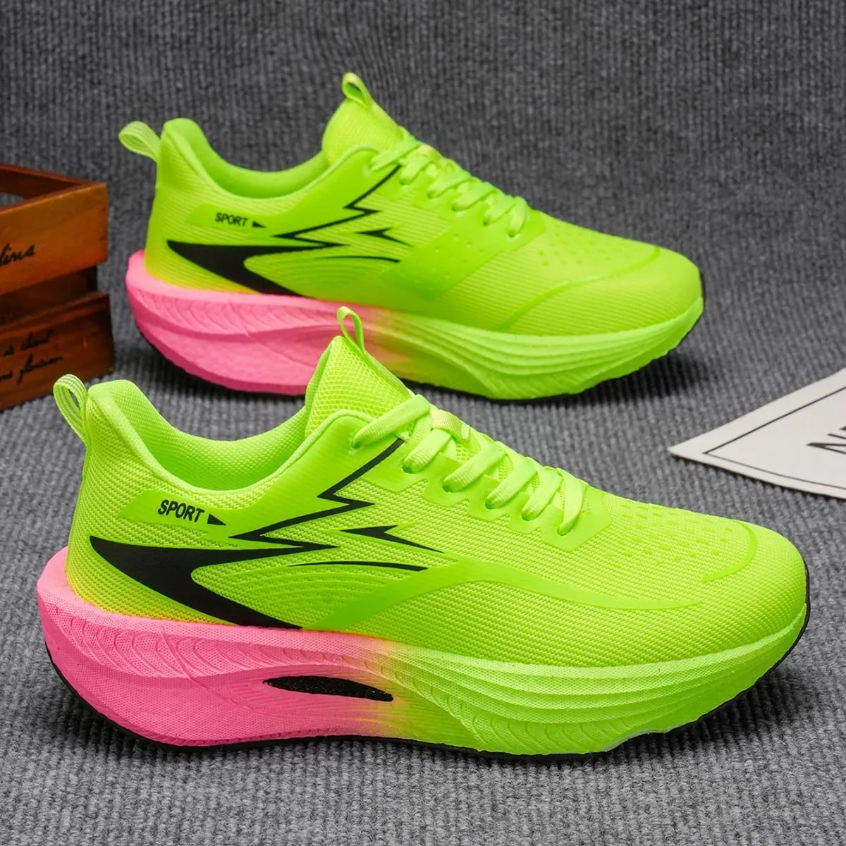 Men Marathon Sports Running Shoes Carbon Board Breathable Lightweight Women's Comfortable Autumn Christmas Athletic Sneakers — image 10